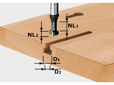 Fraise à trou de serrure pour fraisage de rainures en T Festool 9/5/10,5/6 mm
