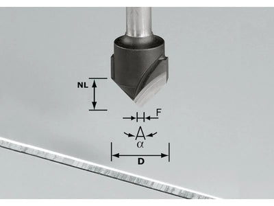 Fraise à rainurer en V Festool 8/60 mm