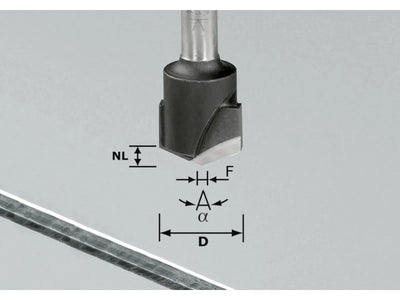 Fraise à rainurer en V Festool 3,3/60 mm