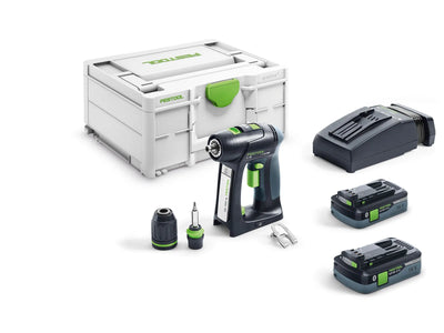 Perceuse-visseuse Festool C 18 HPC 4.0 I-Plus ; 18 V ; 2x4,0 Ah accu.