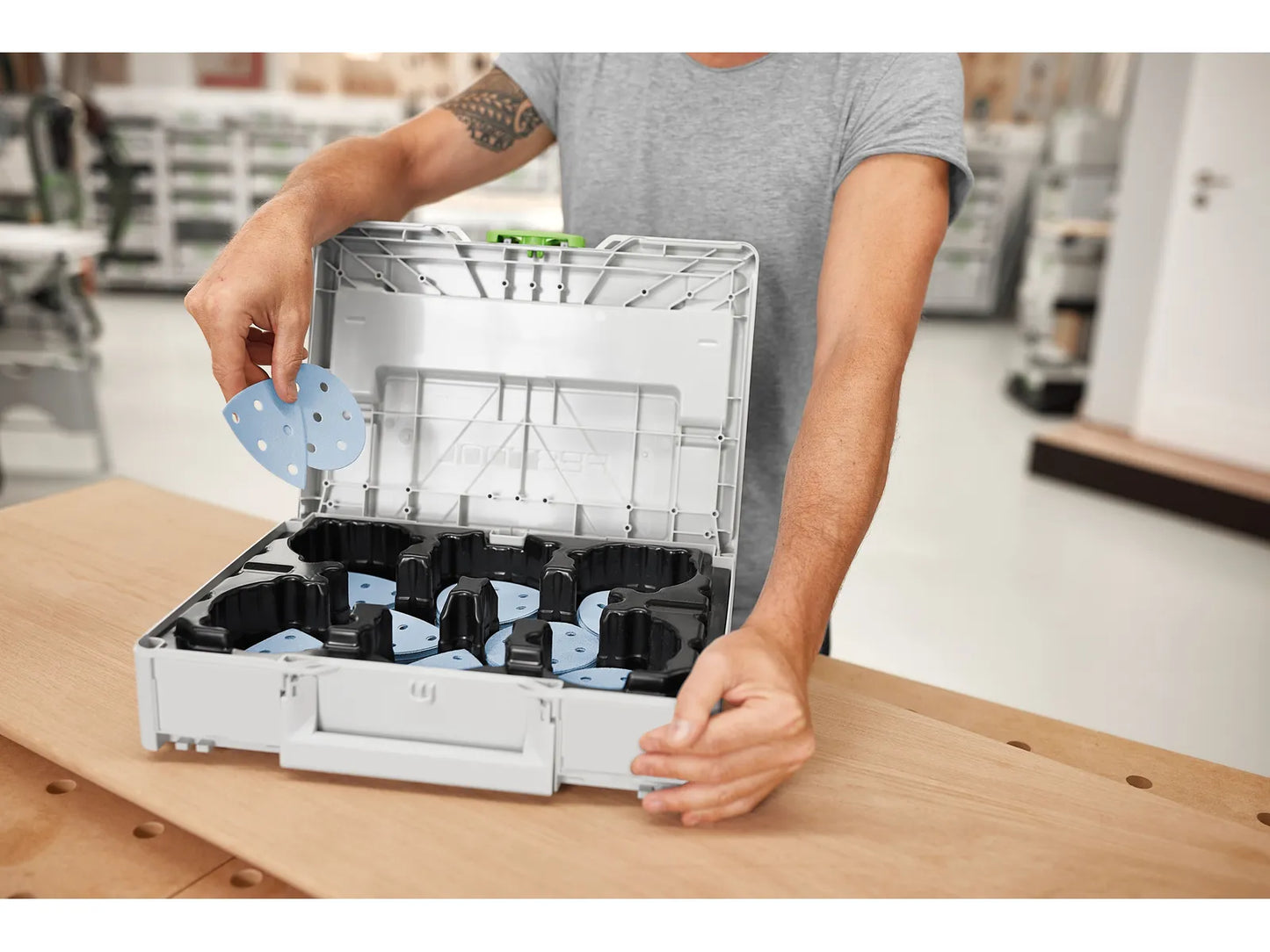 Papier de verre Festool Granat ; 90 mm ; P60/80/120/180 ; 160 unités