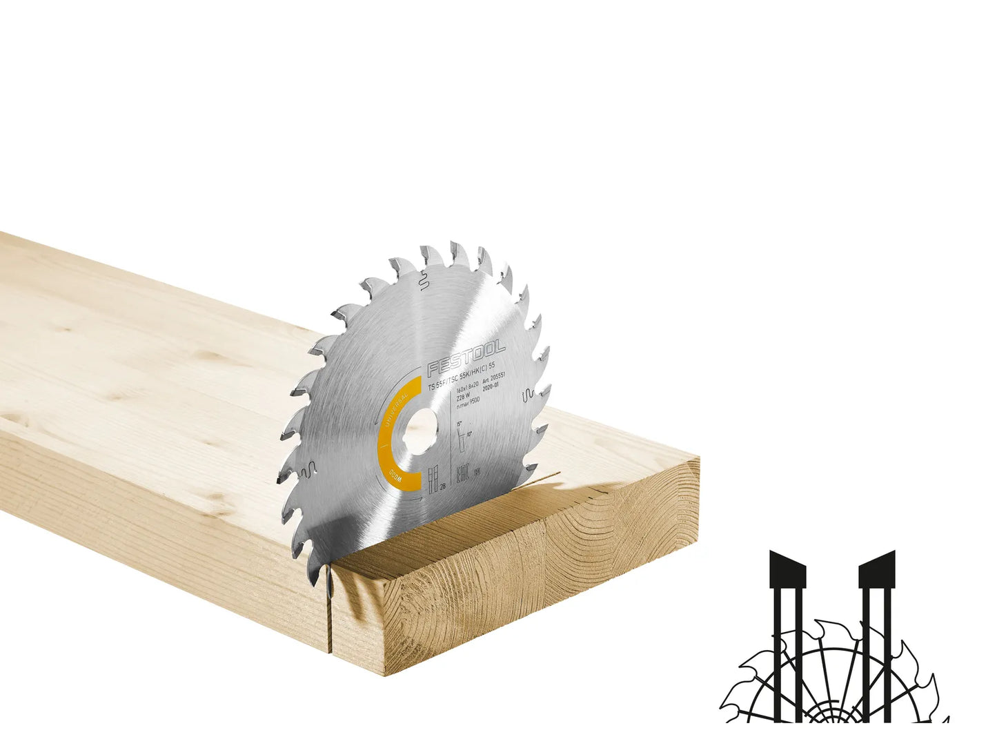 Sawing disc Festool WOOD UNIVERSAL HW 160x1.8x20 W28