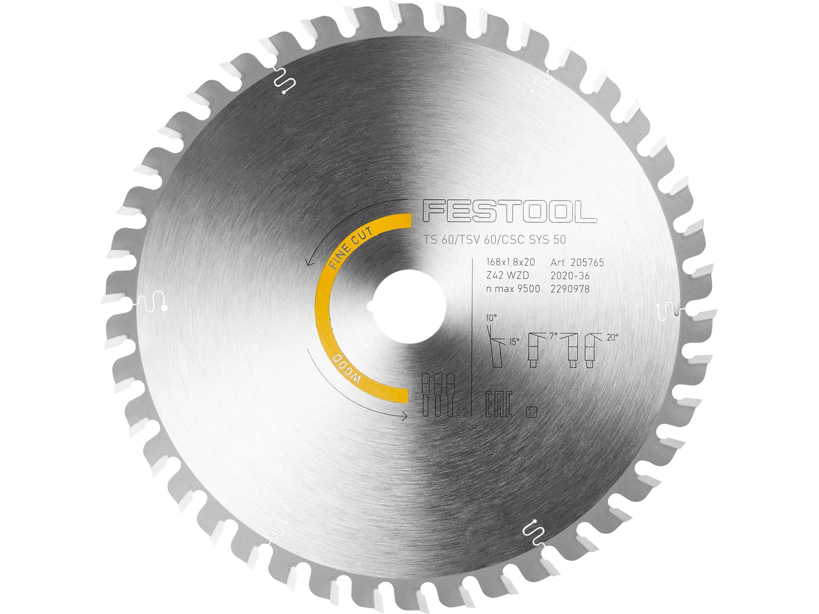 Sawing disc Festool HW 205765; 168x20 mm; Z42