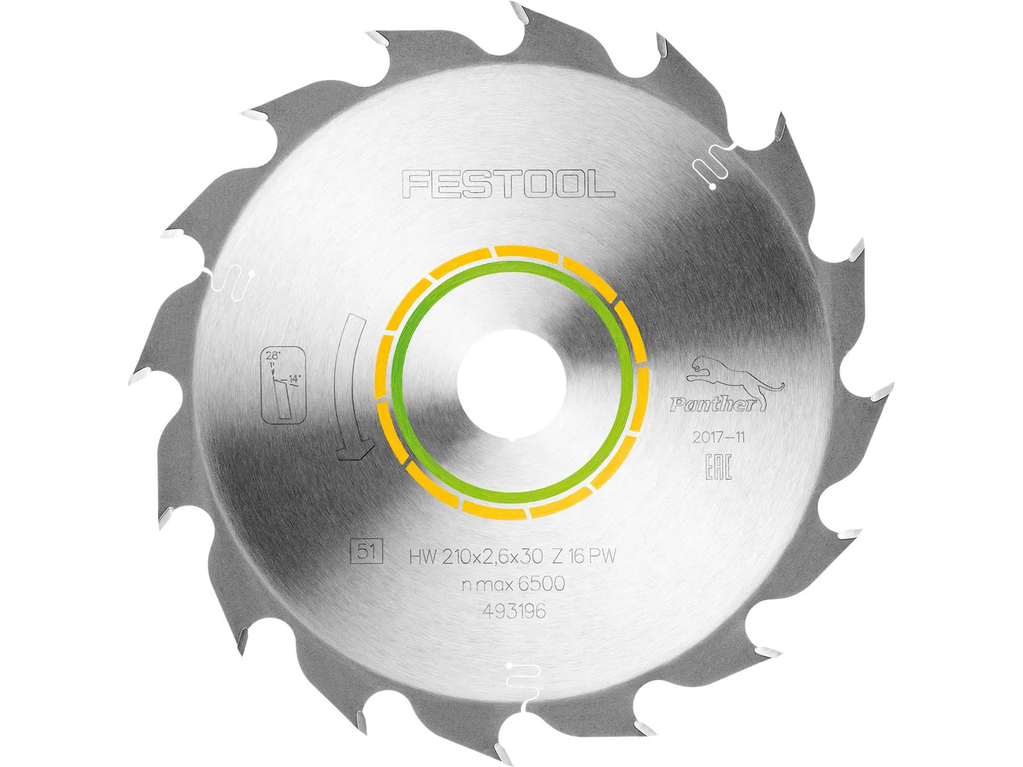 Sawing disc Festool; 210x2.6x30.0 mm; Z16; 28°