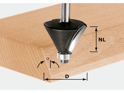Chamfer router bit Festool 25.1/70 mm with bearing