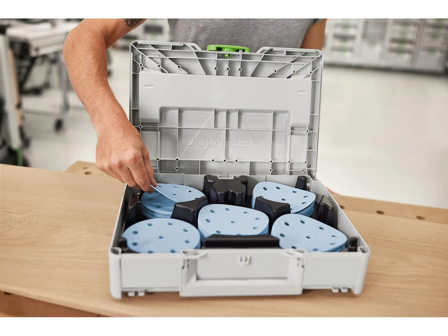 Papier de verre Festool Granat ; 125 mm ; P60/80/120/180/220 ; 100 unités