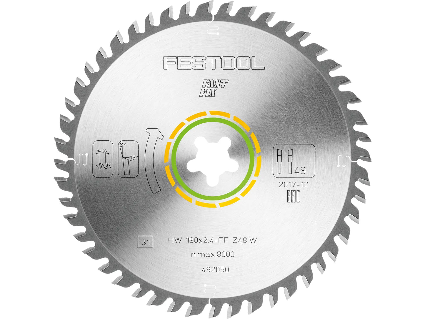 Sawing disc for laminate Festool; 190x2.4xFF; Z48; 8°