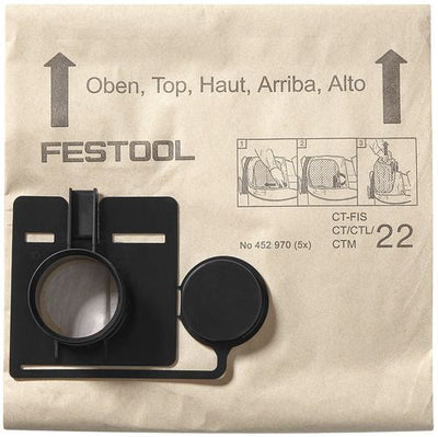 Paper bags for vacuum cleaner Festool FIS-CT 55 5X