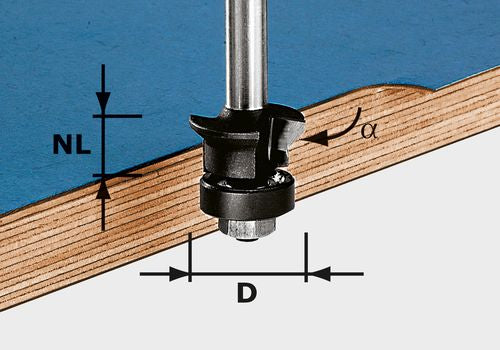 Chamfer/edge trim bit Festool 11/54 mm with bearing
