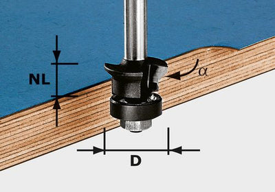 Chamfer/edge trim bit Festool 11/54 mm with bearing
