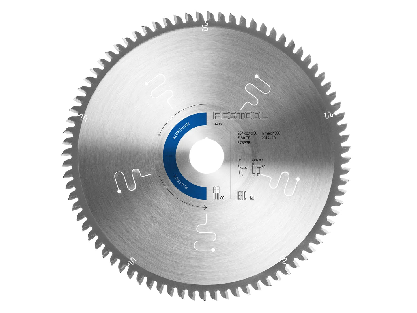 Sawing disc for aluminium Festool HW; 254x2.4x30 mm; Z80