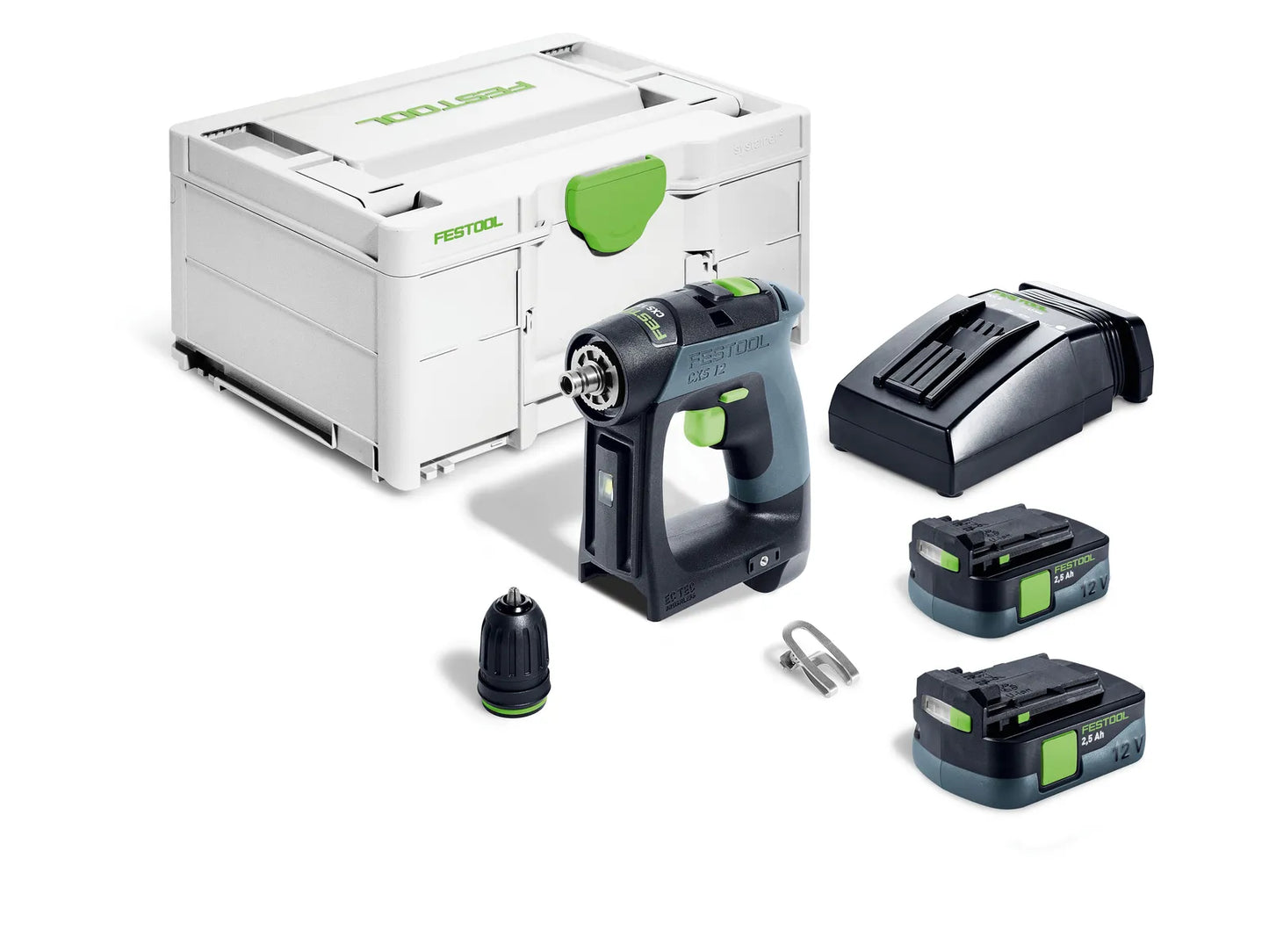 Drill driver Festool CXS 12 2.5-Plus 10.8 V; 2x2.5 Ah accu.