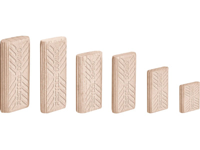 Chevilles en bois biscuit Festool Domino ; 8x40/130 BU SB émoussées