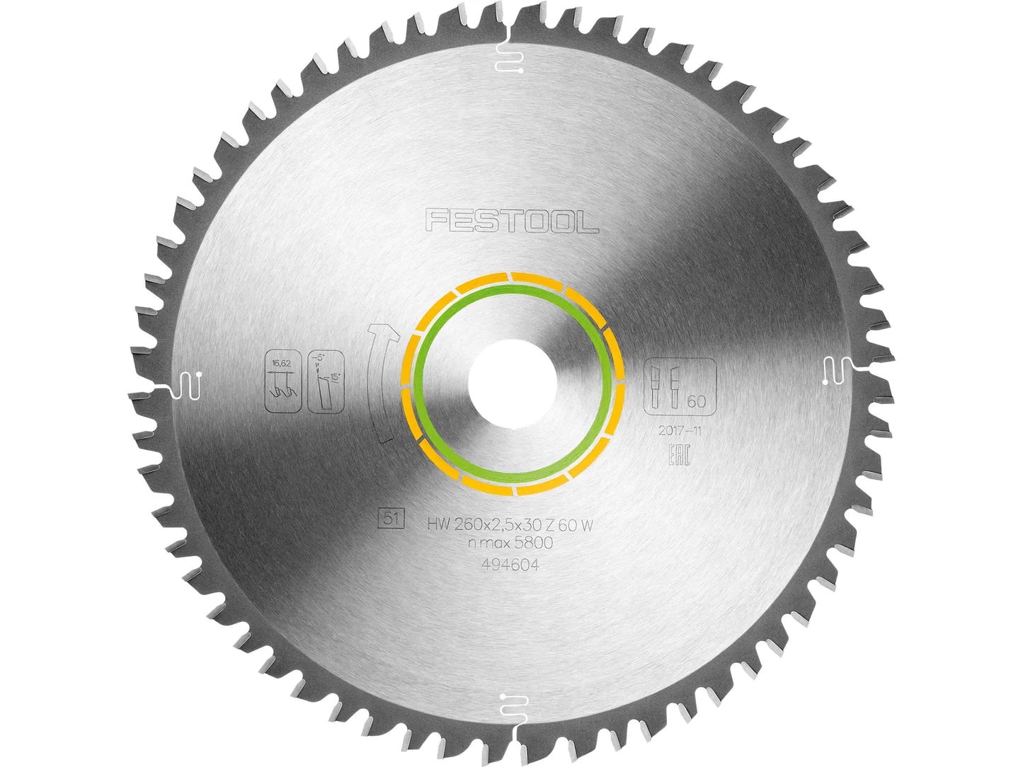 Sawing disc Festool; 260x2.5x30.0 mm; Z60; -5°