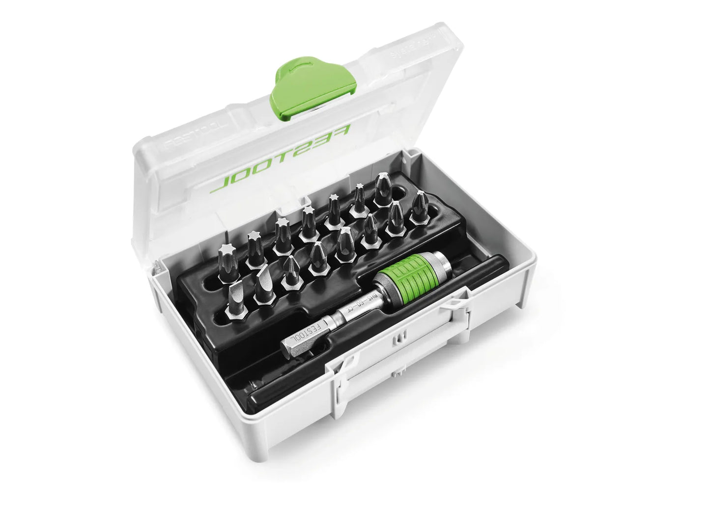 Jeu d'embouts de vissage Festool SYS3 XXS CE-MX BHS 60 ; 15 pièces + support