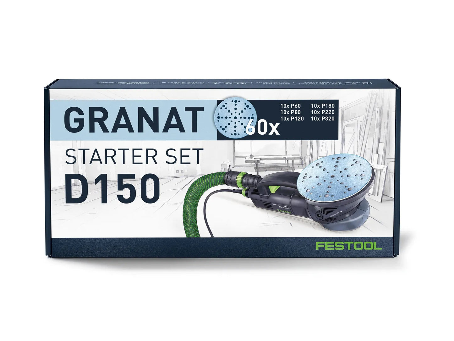 Sand paper Festool Granat; 150 mm; P60/80/120/180/220/320; 60 units