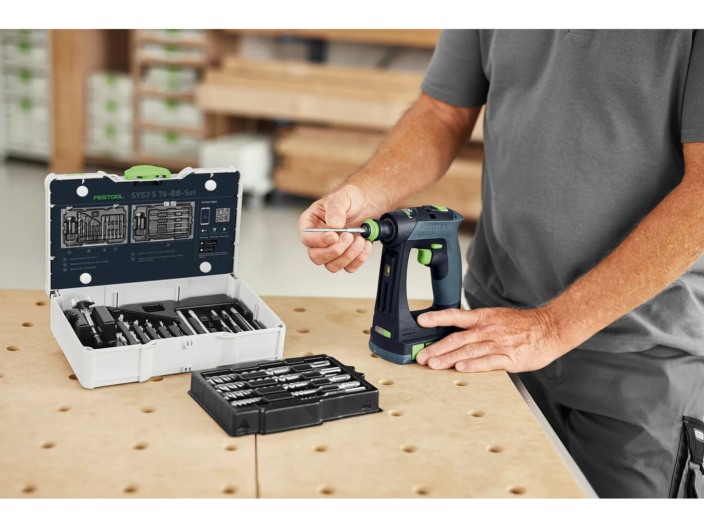Jeu de forets et d'embouts de vissage Festool SYS3 S 76-BB-Set ; 18 unités