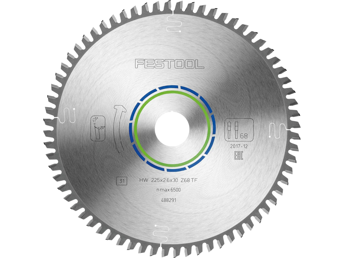 Sawing disc for aluminium Festool; 225x2.6x30.0 mm; Z68; -5°