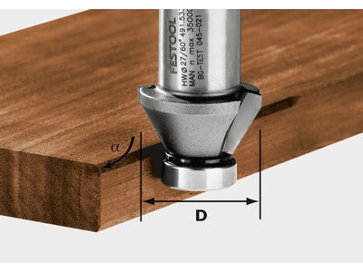 Chamfer router bit Festool 27 mm; 45